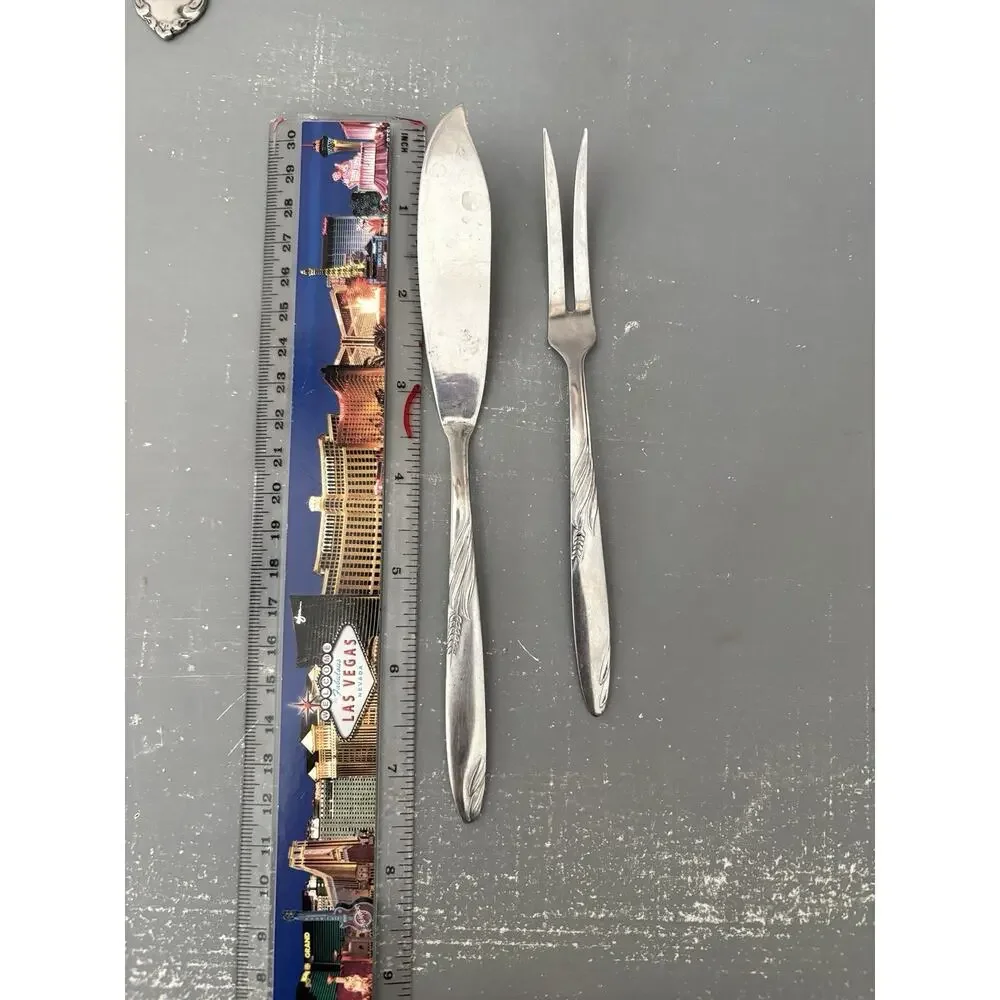 Vintage Evidentide Stainless Japan Wheat Escargot Snail Fork & Fish Knife
